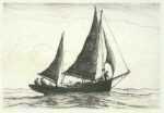Print by Reynolds Beal: The Ketch Thelma, represented by Childs Gallery