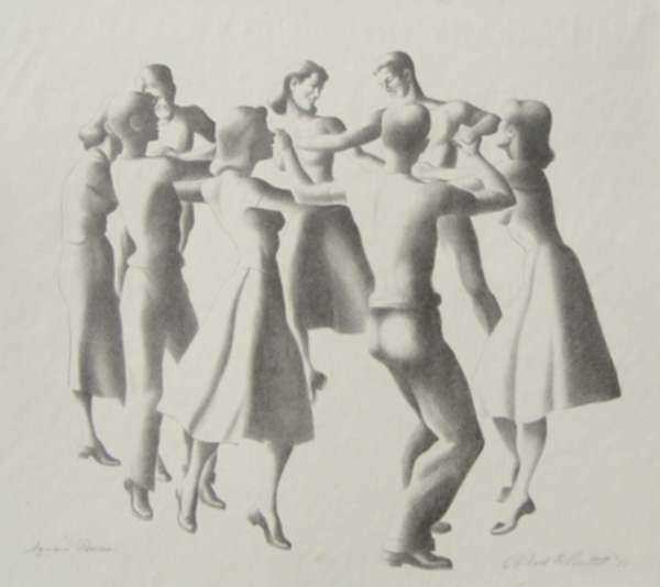 Print by Richard F. Bartlett: Square Dance, represented by Childs Gallery