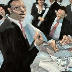 Painting by Robert Freeman: [The Office], available at Childs Gallery, Boston