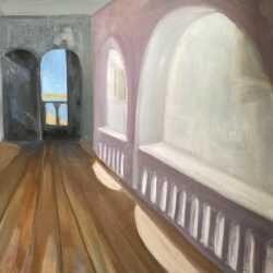 Painting by Robert Freeman: Upstairs, available at Childs Gallery, Boston