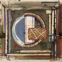 Mixed Media by Robert S. Neuman: Pedazos del Mundo Study, available at Childs Gallery, Boston