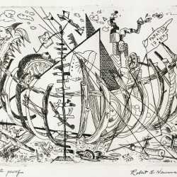 Print by Robert S. Neuman: Ship to Paradise (Construction), available at Childs Gallery, Boston