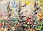 Mixed Media by Robert S. Neuman: Three Towers, available at Childs Gallery, Boston
