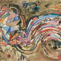Mixed Media by Robert S. Neuman: Voyage Drawing #5, available at Childs Gallery, Boston