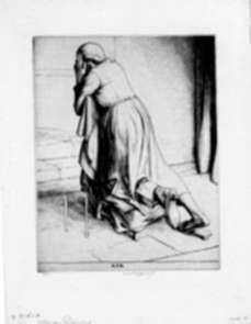 Print by Robert Austin: Woman Praying, represented by Childs Gallery