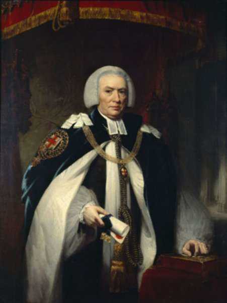 Painting by Robert Muller: John Douglas, Bishop of Salisbury as Chancellor of the Order, represented by Childs Gallery
