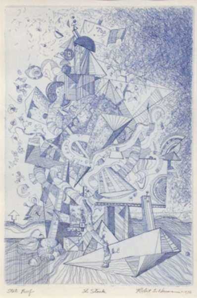 Print by Robert S. Neuman: The Stack, represented by Childs Gallery
