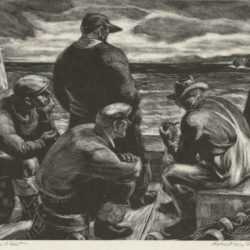 Print by Robert von Neumann: Island's Mailboat, represented by Childs Gallery