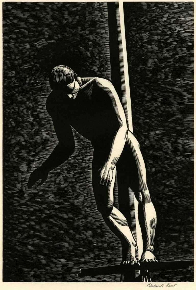 Print By Rockwell Kent: Diver (masthead Diver) At Childs Gallery