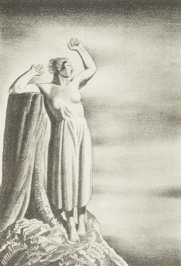 Print By Rockwell Kent: Farewell At Childs Gallery