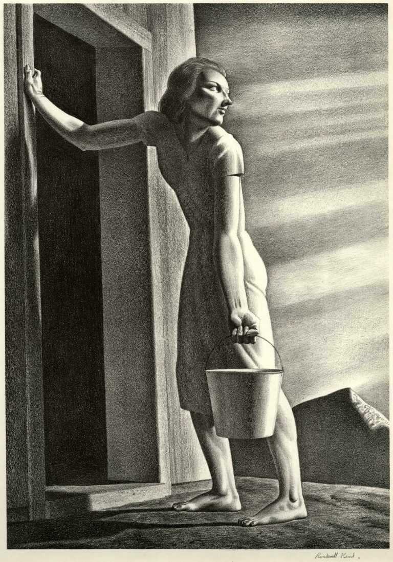 Print By Rockwell Kent: Good Bye Day (the Water Carrier) At Childs Gallery