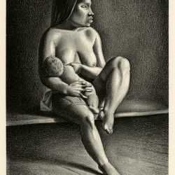 Print By Rockwell Kent: Greenland Mother Nursing Child (mother Nursing Child) Or (nursing Mother) At Childs Gallery