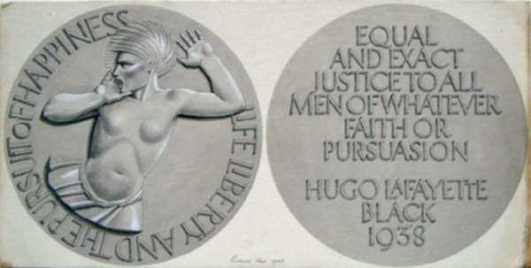 Drawing by Rockwell Kent: Medal Design for Justice Hugo Black, represented by Childs Gallery