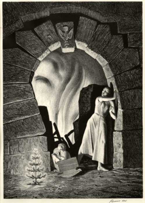 Print by Rockwell Kent: Merry Christmas, represented by Childs Gallery