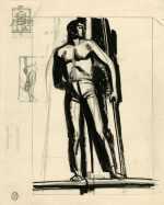 Drawing By Rockwell Kent: [the Lookout, Related Studies] At Childs Gallery