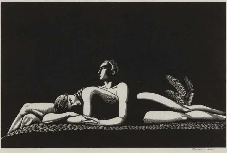 Print By Rockwell Kent: The Lovers At Childs Gallery