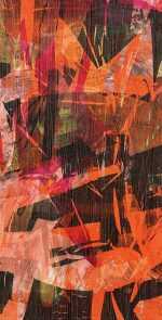 Textile by Rodger Blum: Veiled Pansy Red No. 1, available at Childs Gallery, Boston