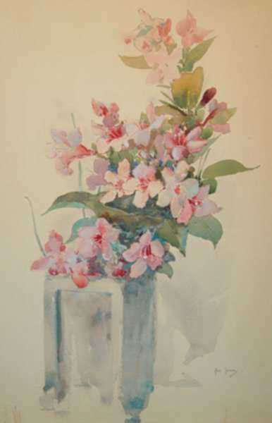 Watercolor by Ross Sterling Turner: Apple Blossoms, represented by Childs Gallery
