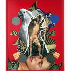 Collage by Rubén Esparza: Yooth n Beests, available at Childs Gallery, Boston