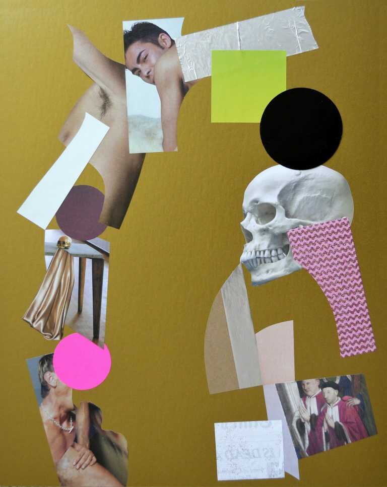 Collage by Rubén Esparza: Yooth n Deth, available at Childs Gallery, Boston