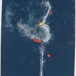 Print by Ruth Eckstein: Haiku: Pond – Fog – Egret, available at Childs Gallery, Boston