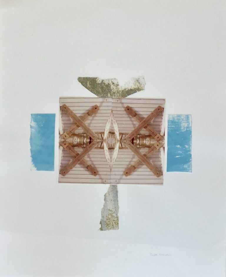 Collage by Ruth Eckstein: Two X Two (Reflections Series XXV), available at Childs Gallery, Boston