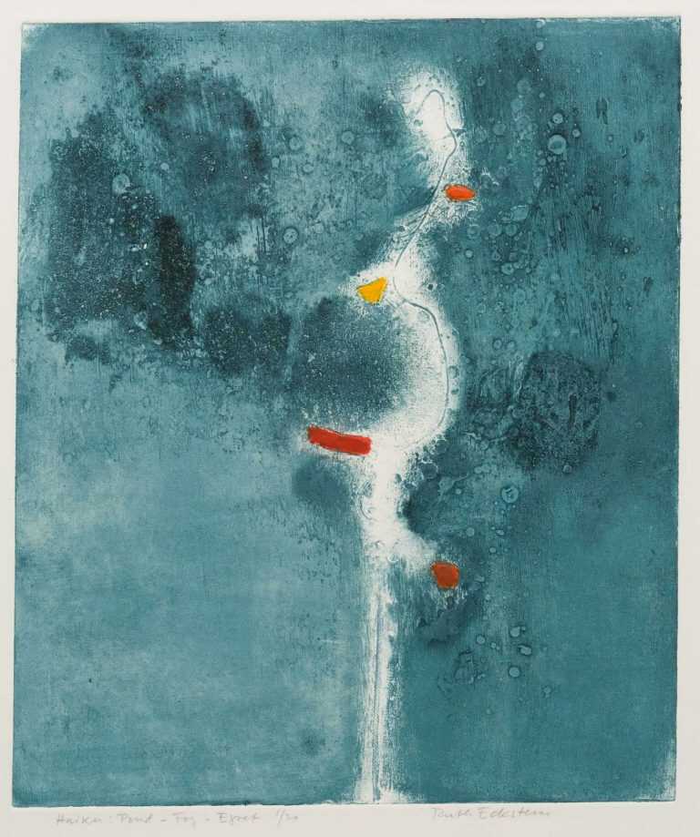 Print By Ruth Eckstein: Haiku : Pond Fog Egret At Childs Gallery