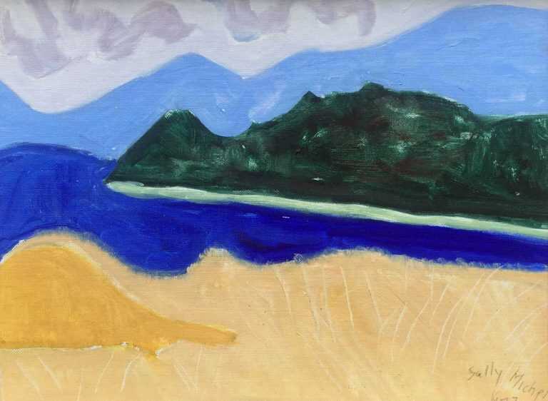 Painting By Sally Michel: Cooper's Mountain And The Reservoir At Childs Gallery