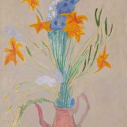 Painting By Sally Michel: Teapot Bouquet At Childs Gallery