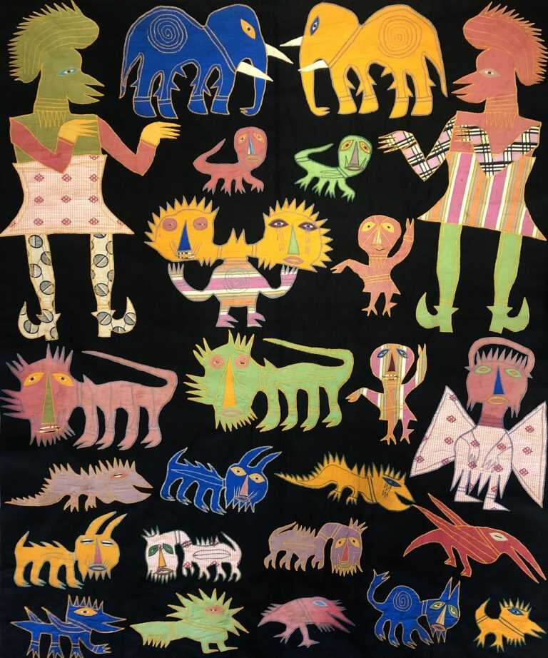 Textile by Samuel Ojo Omonaiye: Applique, available at Childs Gallery, Boston