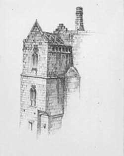 Drawing by Samuel Chamberlain: Burgundy Facade [France], represented by Childs Gallery