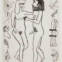 Print By Sara Zielinski: Adam And Eve At Childs Gallery