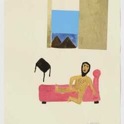 Print By Sara Zielinski: Lounging Moses At Childs Gallery