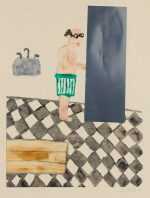 Print By Sara Zielinski: Man And Fridge Ii At Childs Gallery