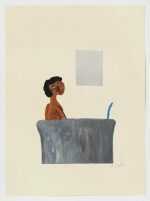 Print By Sara Zielinski: Man In Bath At Childs Gallery