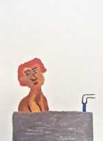 Watercolor By Sara Zielinski: Men In Baths 3 At Childs Gallery