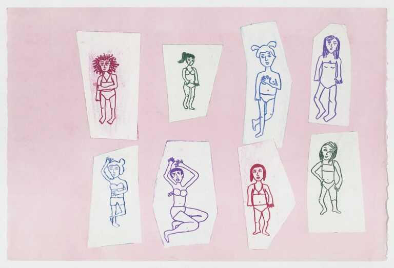 Print By Sara Zielinski: Pink Ladies 3 At Childs Gallery