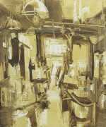 Painting by Sean Flood: Antique Shop, available at Childs Gallery, Boston