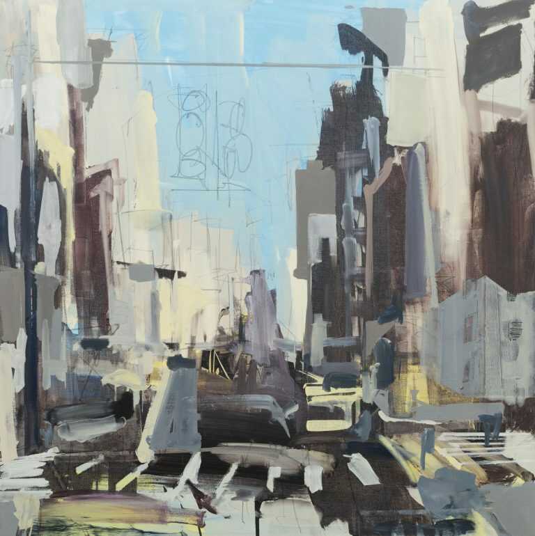Painting by Sean Flood: Concrete Composition, available at Childs Gallery, Boston