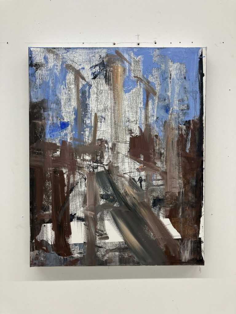 Painting by Sean Flood: Construction Study, available at Childs Gallery, Boston