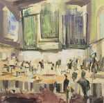 Painting by Sean Flood: Public Rehearsal, available at Childs Gallery, Boston