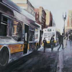 Painting By Sean Flood: Copley Square Stop, Boston At Childs Gallery