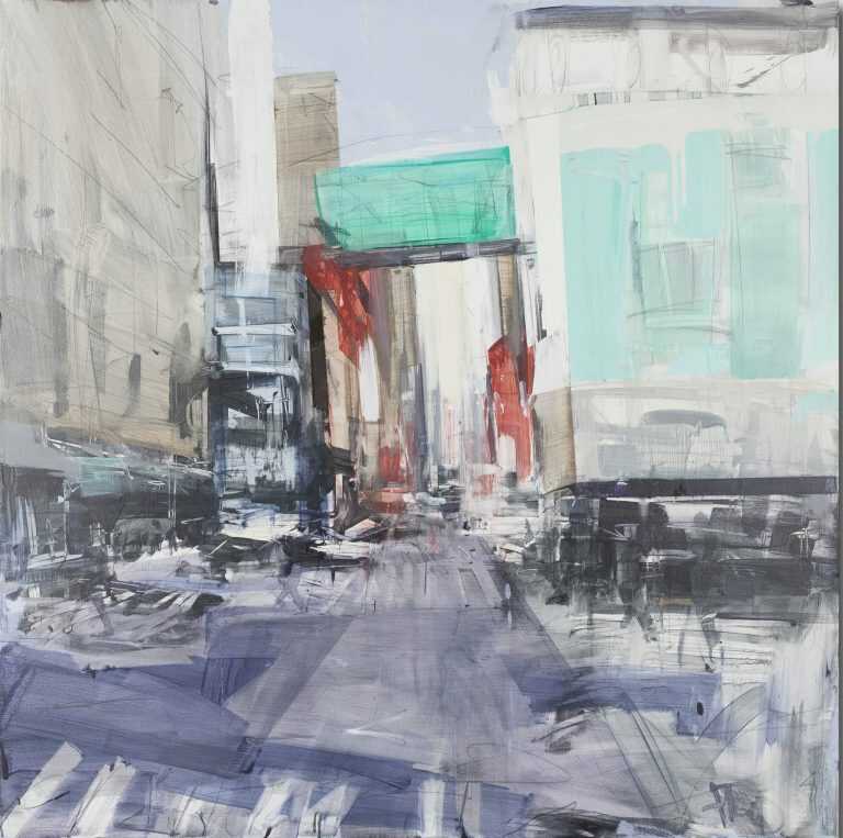Painting By Sean Flood: Herald Square, Nyc At Childs Gallery
