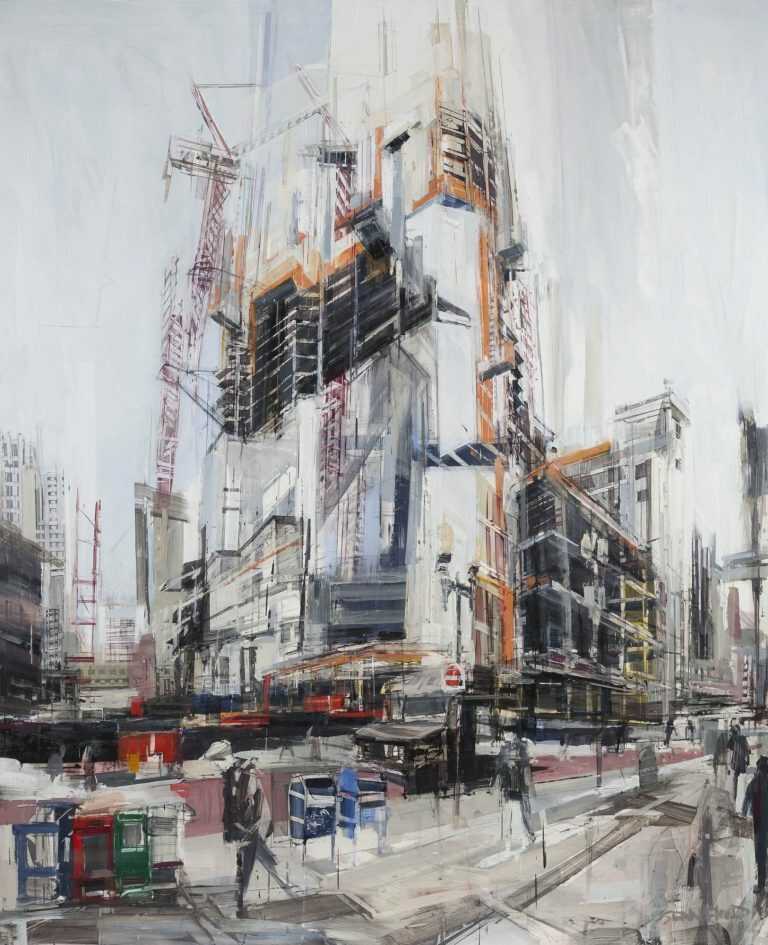 Painting By Sean Flood: Millennium Tower, Boston At Childs Gallery