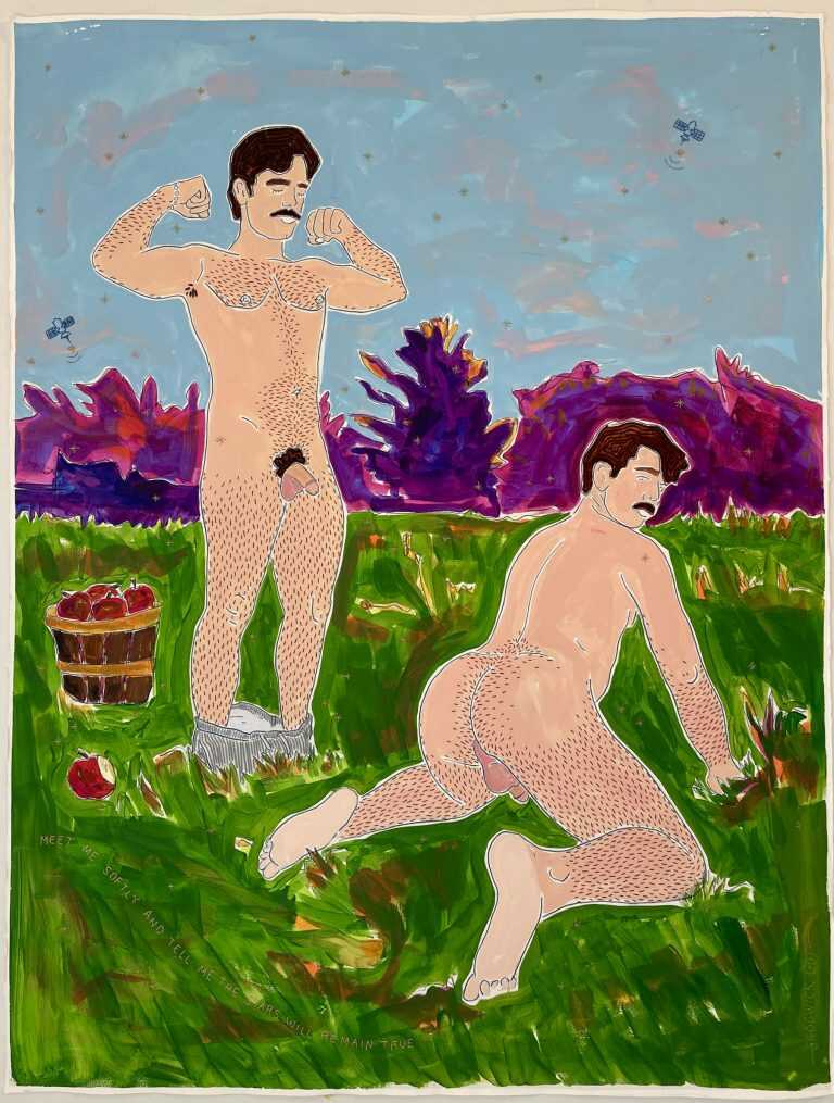 Painting by Sedgwick Guth: Apple Picking (I'm just working against being lonely), available at Childs Gallery, Boston