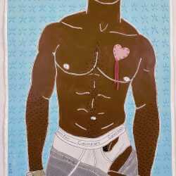 Painting by Sedgwick Guth: Sweats and Calvins, available at Childs Gallery, Boston