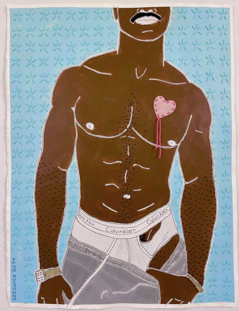 Painting by Sedgwick Guth: Sweats and Calvins, available at Childs Gallery, Boston