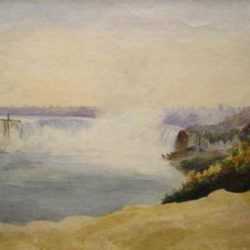 Watercolor by Sir Henry William Barnard: Niagara Falls from the Canadian Side, represented by Childs Gallery