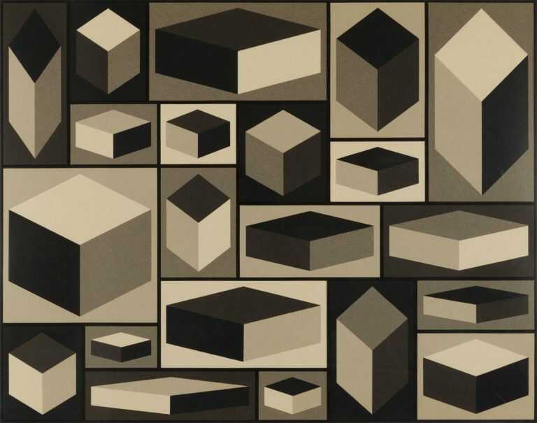 Print By Sol Lewitt: Distorted Cubes (a) At Childs Gallery