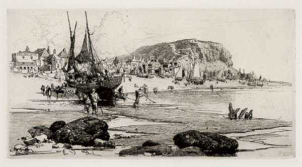 Print by Stephen Parrish: Hastings, England, represented by Childs Gallery